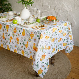Скатерть Доляна Duckling 149х110 см, 100% хл, рогожка 164 г/м2  фото 10