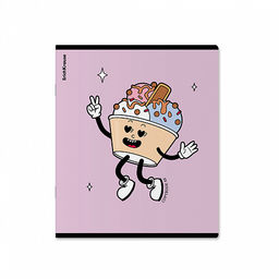 АКЦИЯ Цена за 5 шт. Тетрадь общая ученическая ErichKrause Yummy, 48 листов, клетка, матовая ламинация+выборочный УФ-лак_MIX-PACK