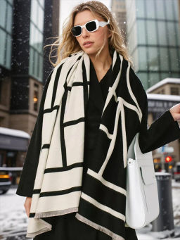 В составе шерсть и кашемир! теплый двусторонний палантин