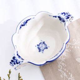 Бульонница с ручками Ивушка, H=7 см, 0.35 л, фарфор, гжель - Simaland фото 4