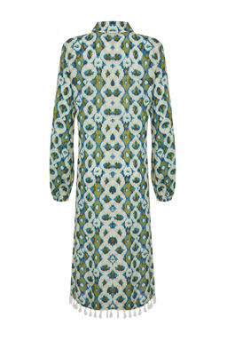 Geometrik Desenli Maxi Dokuma Puskullu Plaj Elbisesi TBESS24EL00105 - Trendyolmilla фото 8