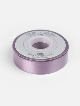 Лента атласная TEIRA, двухсторонняя, 25 мм, 25±1 м, сиреневая №0434