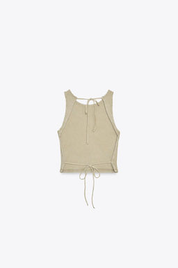 OPEN-BACK RIB T-SHIRT - Zara фото 6