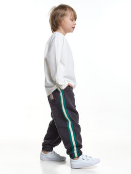 Брюки с лампасом для мальчика штаны спортивные 22-7681 светлый графит - Mini maxi фото 26