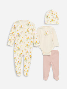 Bisiklet Yaka Bask?l? K?z Bebek Hastane ??k?? Seti 4l?