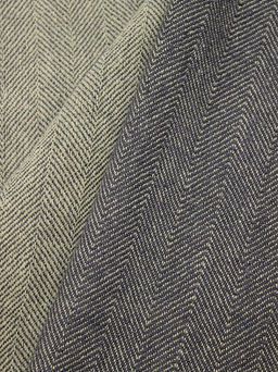 Лен костюмный с эффектом мятости Елочка цв.бежевый/чернильный, ш.1.4м, лен-100%, 360гр/м.кв - Купава фото 2