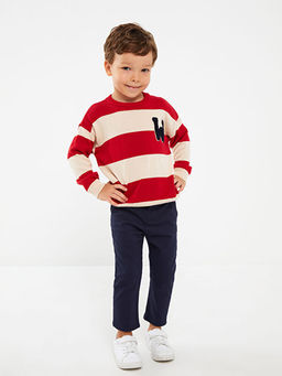 Bisiklet Yaka Uzun Kollu ?izgili Erkek Bebek Triko Kazak - Waikiki фото 3