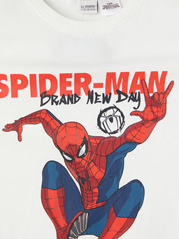 Bisiklet Yaka Spider-Man Bask?l? Erkek ?ocuk Ti??rt