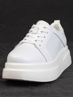 05-PDE36-1 WHITE Кроссовки женские (натуральная кожа)