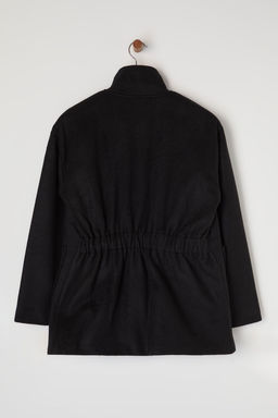 Siyah Regular Beli Lastikli Yunlu Midi Kaban TWOAW25KB00058