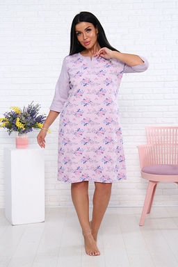 Сорочка теплая, футер с начесом, розовый (939-1) - Плиона фото 3