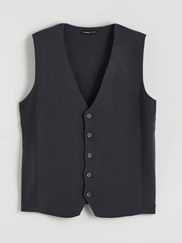 Standart Kal?p V Yaka Erkek Triko Yelek