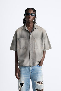 ACID WASH DENIM GOMLEK - Zara фото 2