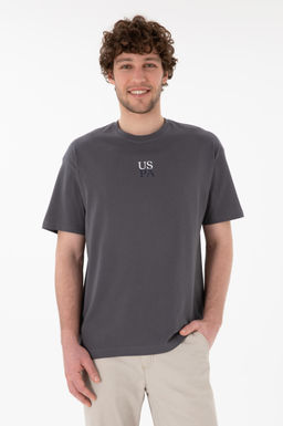 Erkek Comfort Fit Bisiklet Yaka Antrasit Ti__rt Sepette S_rpriz _ndirim