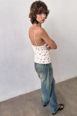 TOP TIRANTES PLIEGUES / Crudo / Rojo - Zara фото 5