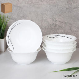 Набор салатников 6 штук 300 мл 125 мм / LHBW-50XN (7267-2) /уп 12/ Полосы классика