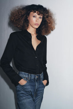 ZW COLLECTION SLIM DENIM SHIRT - Zara фото 2