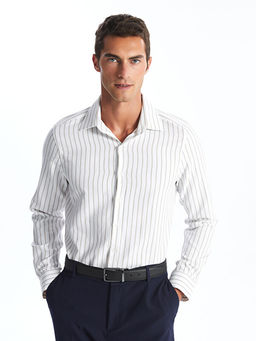 Slim Fit Uzun Kollu ?izgili Arm?rl? Erkek G?mlek