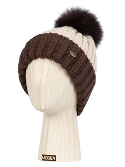 Шапка жен. шерсть+акр LB-I66001 d.brown/beige