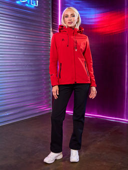 Женская мембранная куртка виндстоппер на флисе Azimuth Сияние 124/23983_711 Красный  фото 8