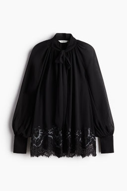 Blusa de gasa con lazada y lentejuelas - H&m фото 6