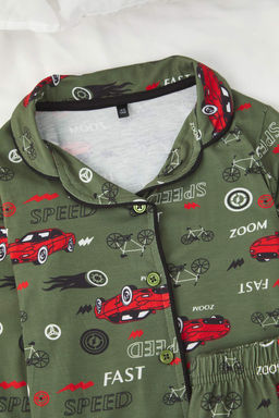 Indigo Erkek Cocuk Bask?l? Pijama Set Orme Alt-Ust Tak?m TKDAW25AU00110 - Trendyolmilla фото 10