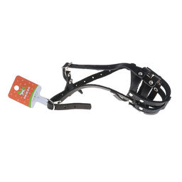 Намордник кожаный сетчатый с перемычкой №1, малый боксёр (дл по носу 7см, обхват морды 23см), 161347 - Пижон фото 4