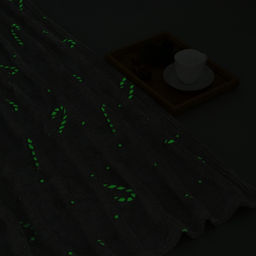 Плед светящийся в темноте Этель. Candy cane, 200?220 см,100% п/э, корал-флис, 220 г/м?