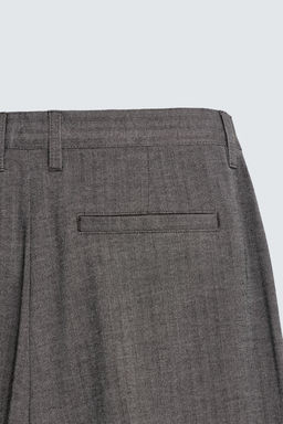 HERRINGBONE FLARE FIT TROUSERS
