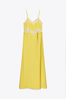 LACE TRIM CAMISOLE MIDI DRESS - Zara фото 3