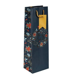 Цена за 12 шт. Пакет подарочный 12х36х9см под бутылку / 9069 /уп 12/600/Новый год - Галеонтрейд фото 4