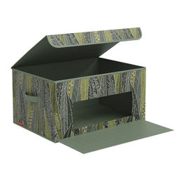 VAL GR-BOX-DDM Короб стеллажный с откидной стенкой, с крышкой, 50*35*25 см, GREEN, шт