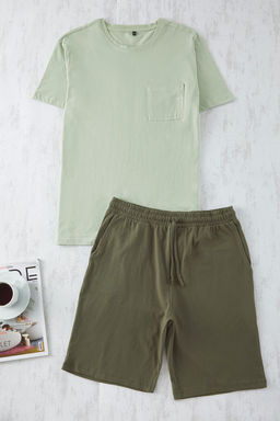 TRENDYOL MAN Siyah - Gri Regular Fit Orme Sortlu Pijama Tak?m? TMNSS25PT00033 - Trendyolmilla фото 9