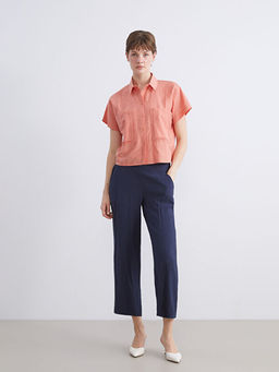 Beli Lastikli Dokulu Kad?n Pantolon