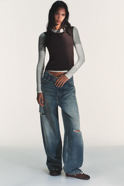 TRIPLE EFFECT LONG SLEEVE T-SHIRT - Zara фото 8