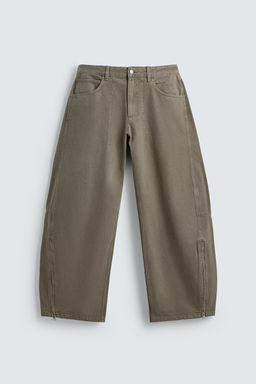 JEANS BALLOON FIT CREMALLERA / Tostado - Zara фото 8