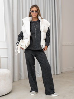 Эффект варенки! очень крутой лонгслив свитшот футер 3-х нитка петля ,графитовый - Binita фото 13