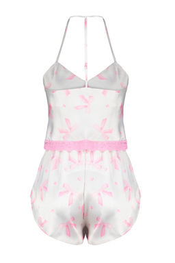 Trendyolmilla Siyah Dantelli Ip Ask?l? Crop Saten Sortlu Dokuma Pijama Tak?m? THMSS22PT0264 фото 32