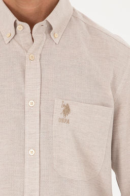 U. S. Polo Assn / Мужская рубашка с длинным рукавом цвета экрю - U.s. polo assn фото 14