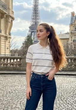 K13329 Джемпер-поло (вязаный трикотаж) БЕЛЫЙ