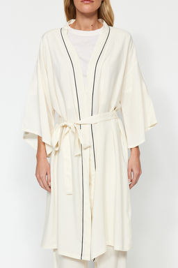 Trendyolmilla Siyah 2li Viskon Biyeli Sabahl?k-Pijama Alt? Dokuma Pijama Tak?m? THMAW24PT00074  фото 4