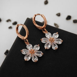 Серьги со стразами Большой бриллиант цветок, цвет МИКС - Queen fair фото 3