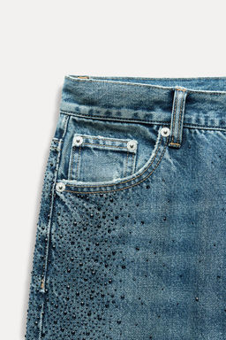 RELAXED FIT TRF DIAMANTE MID-WAIST JEANS - Zara фото 8