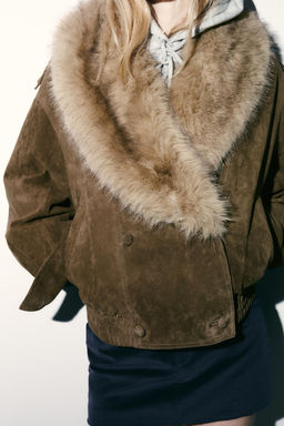 100% SHEEPSKIN SUEDE LEATHER JACKET - Zara фото 13