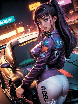 Картина по номерам на холсте "Гонки в ночи" 30*40см (Х-8544)