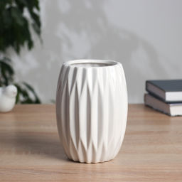 Ваза для цветов «Тьяго», грани, 14×9.5 см, керамика, белая