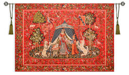 Дама с единорогом - гобеленовое панно 95х145 см