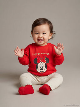Minnie Mouse Lisansl? K?z Bebek Sweatshirt ve Tayt