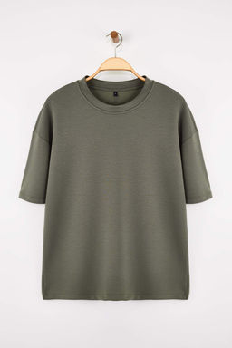 Indigo Oversize/Genis Kesim Yumusak Dokulu Basic T-Shirt TMNSS26TS00003 - Trendyolmilla фото 4