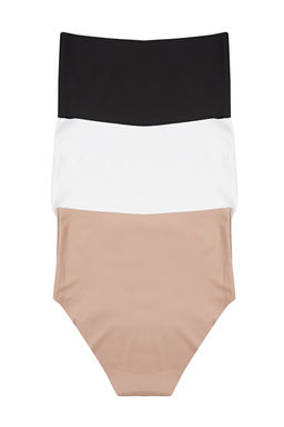 TRENDYOLMILLA Siyah-Cok Renkli 3lu Micro Dikissiz/Iz Yapmaz Lazer Kesim Hipster Orme Kulot THMSS24KU00042  фото 9